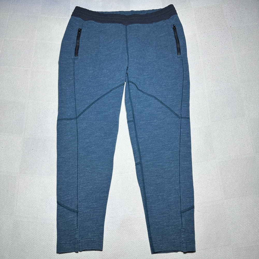 Lululemon All In Pants Womens 10 Slim‎ Fit French Terry Heathered Lake Blue